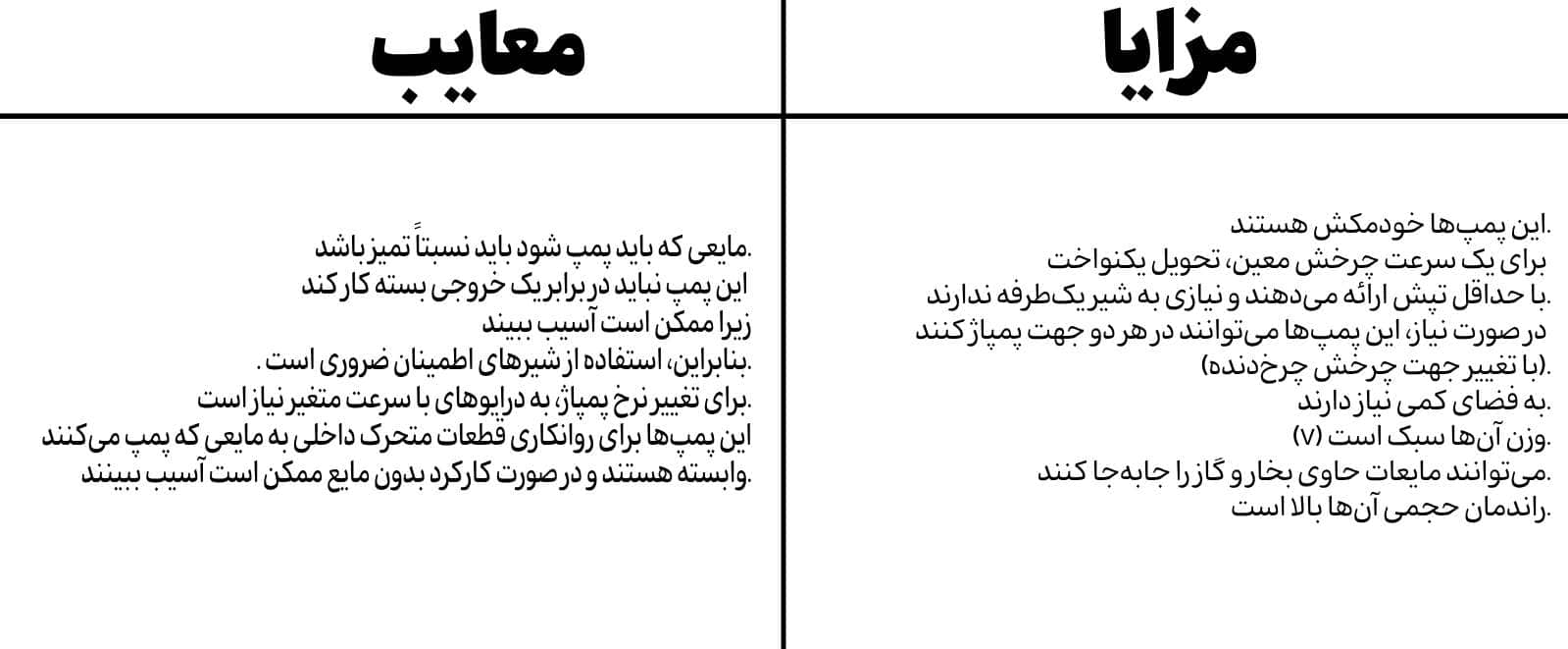 مزایا و معایت پمپ دنده ای